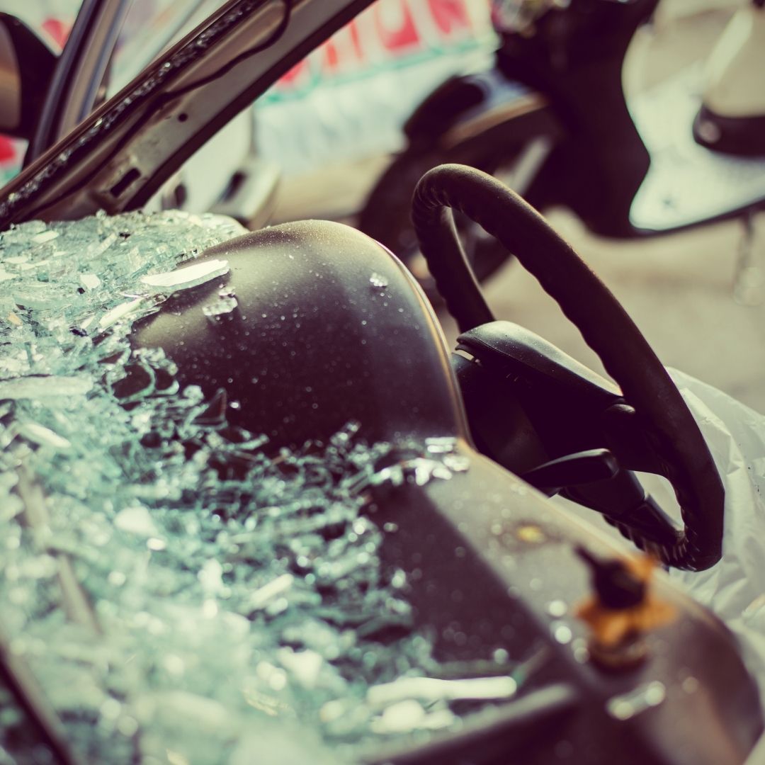 damaged windshield