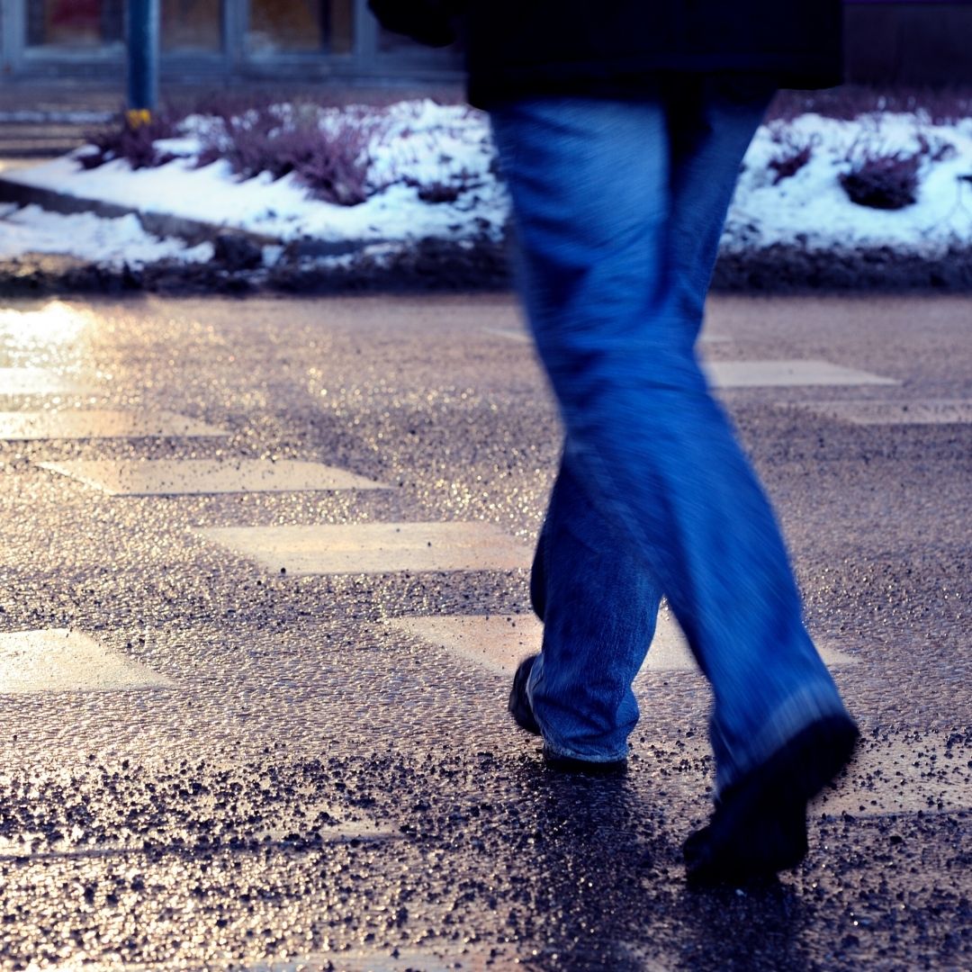 person crossing street