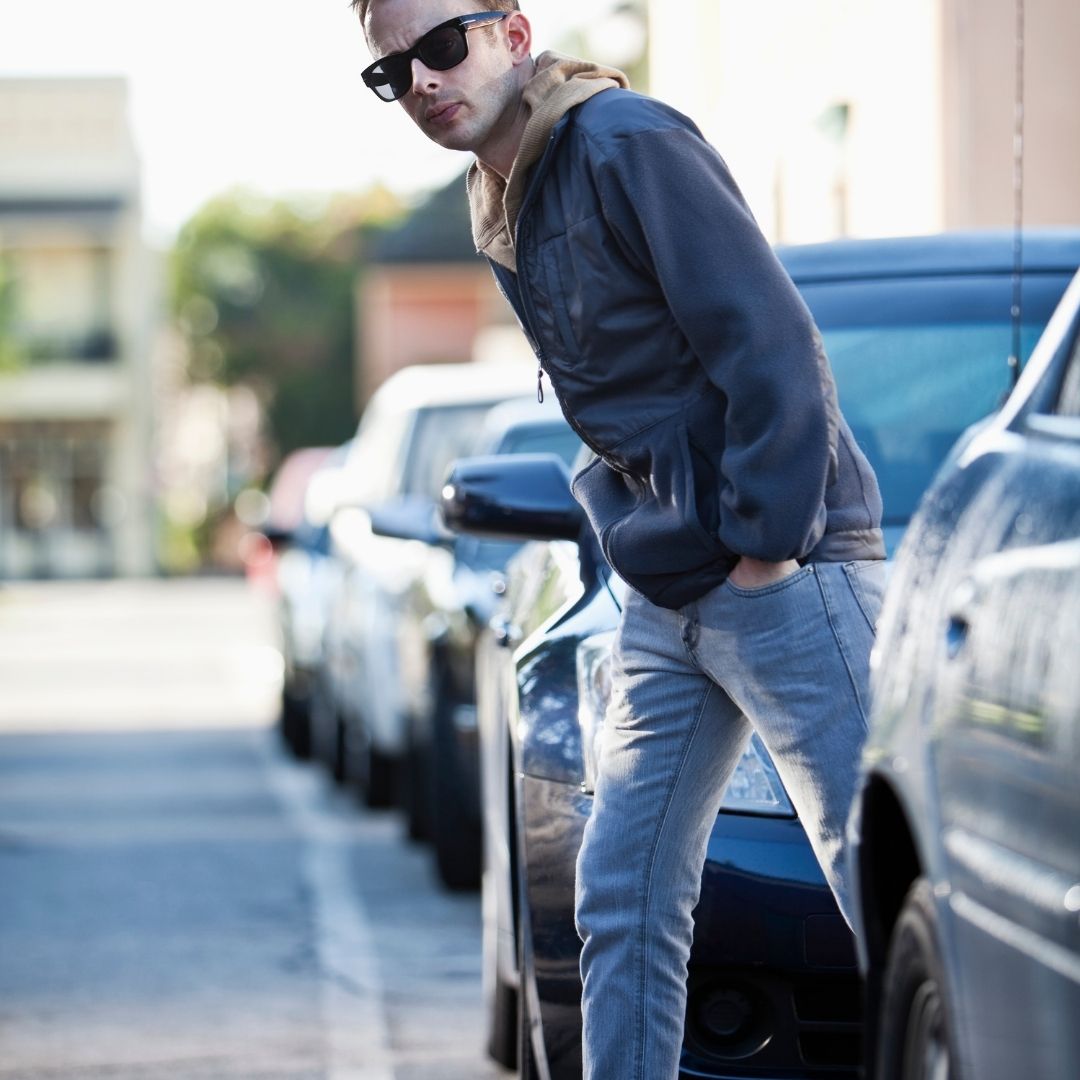 man trying to cross street