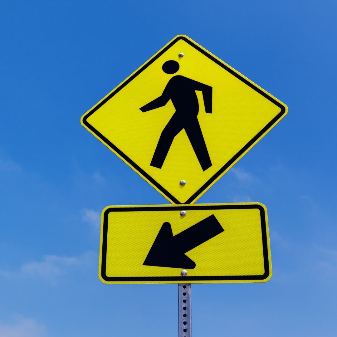 pedestrian road sign