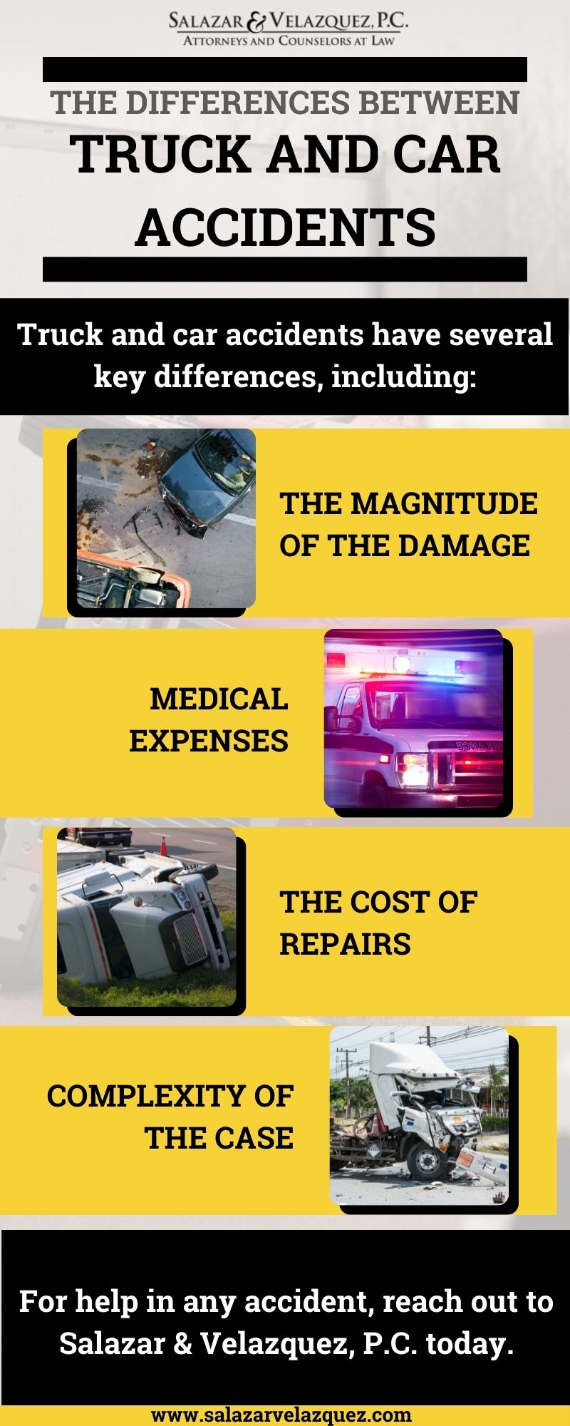 truck and car accidents infographic