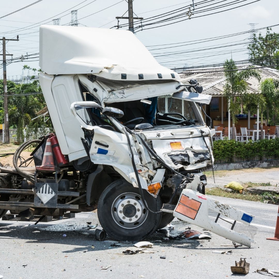 damaged truck cab