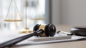 gavel resting on clipboard
