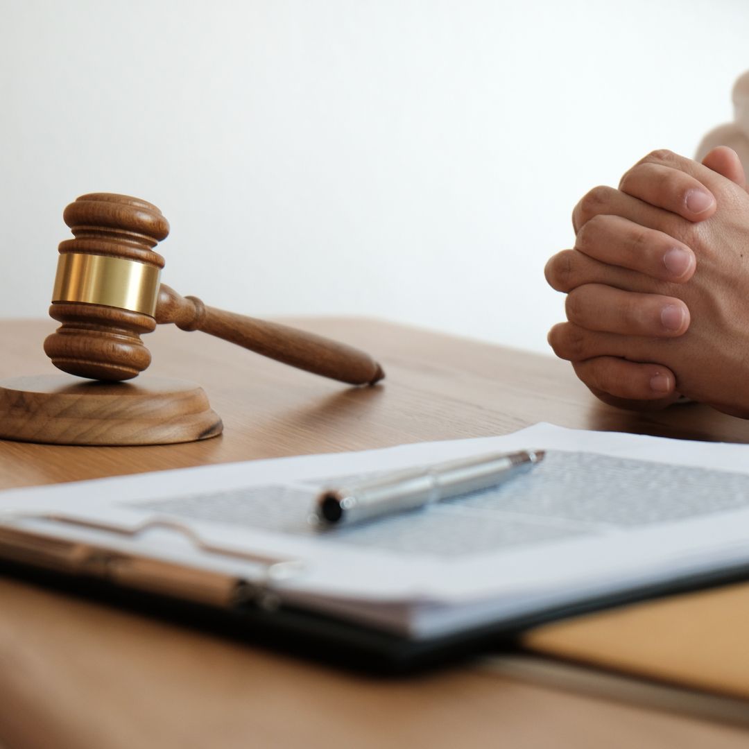 court mallet and paper