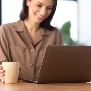 person on computer