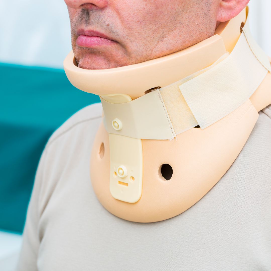 A man with a broken neck