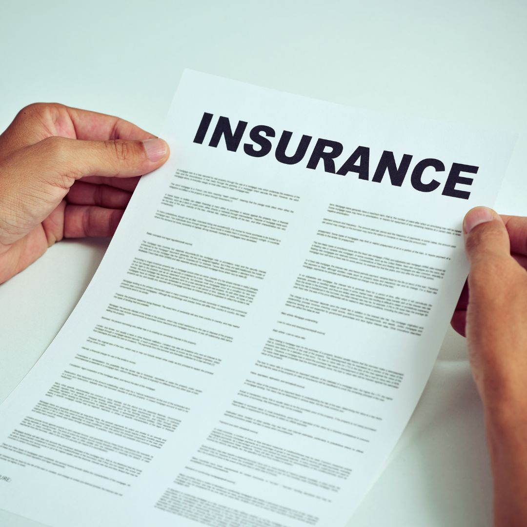A paper with the word insurance