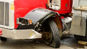 A semi truck accident