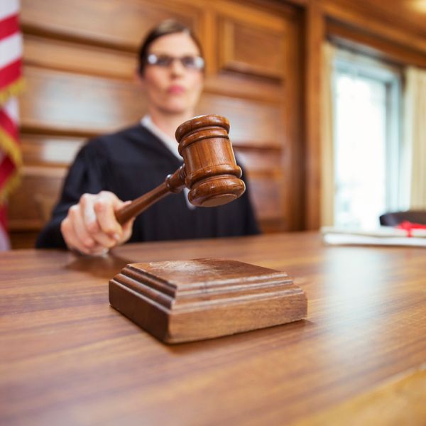 A judge about to slam her gavel