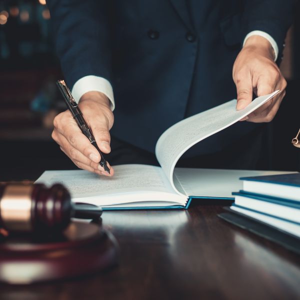 Attorney signing some documents 