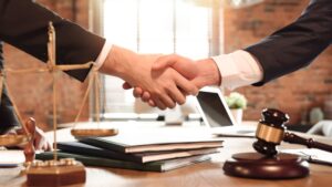 Two people shaking hands