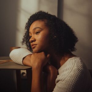 A women day dreaming