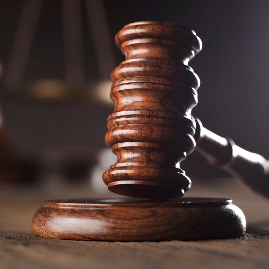 closeup of a gavel