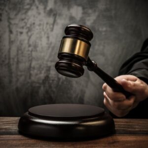 A judge gavel about to be slammed