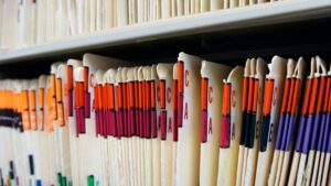 A file of medical records