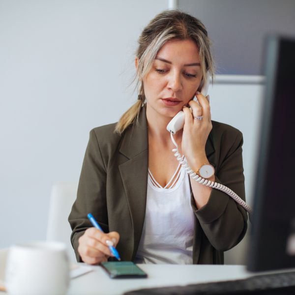 Una mujer al teléfono