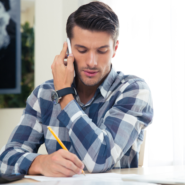 A person speaking on the phone