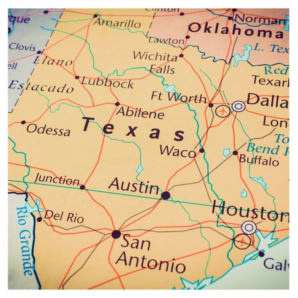 Un mapa de Texas