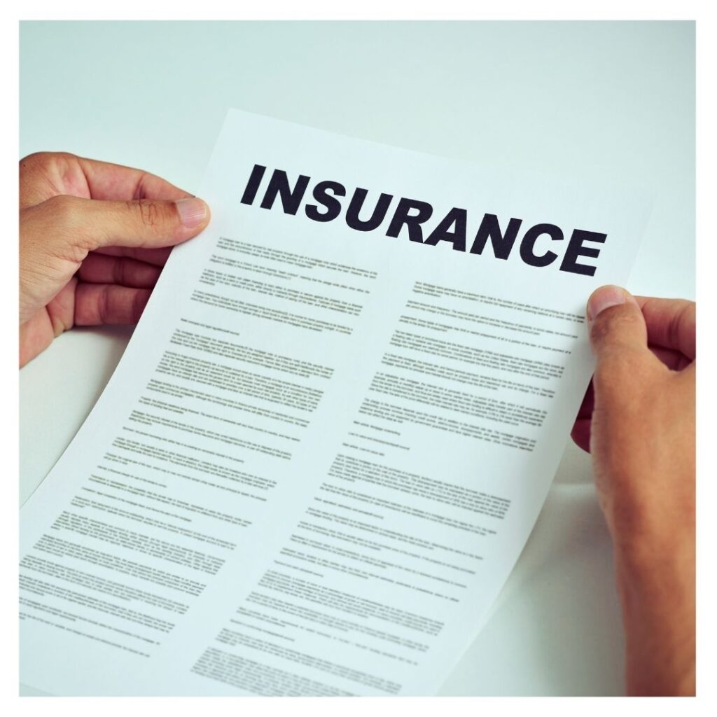 A page with a insurance information