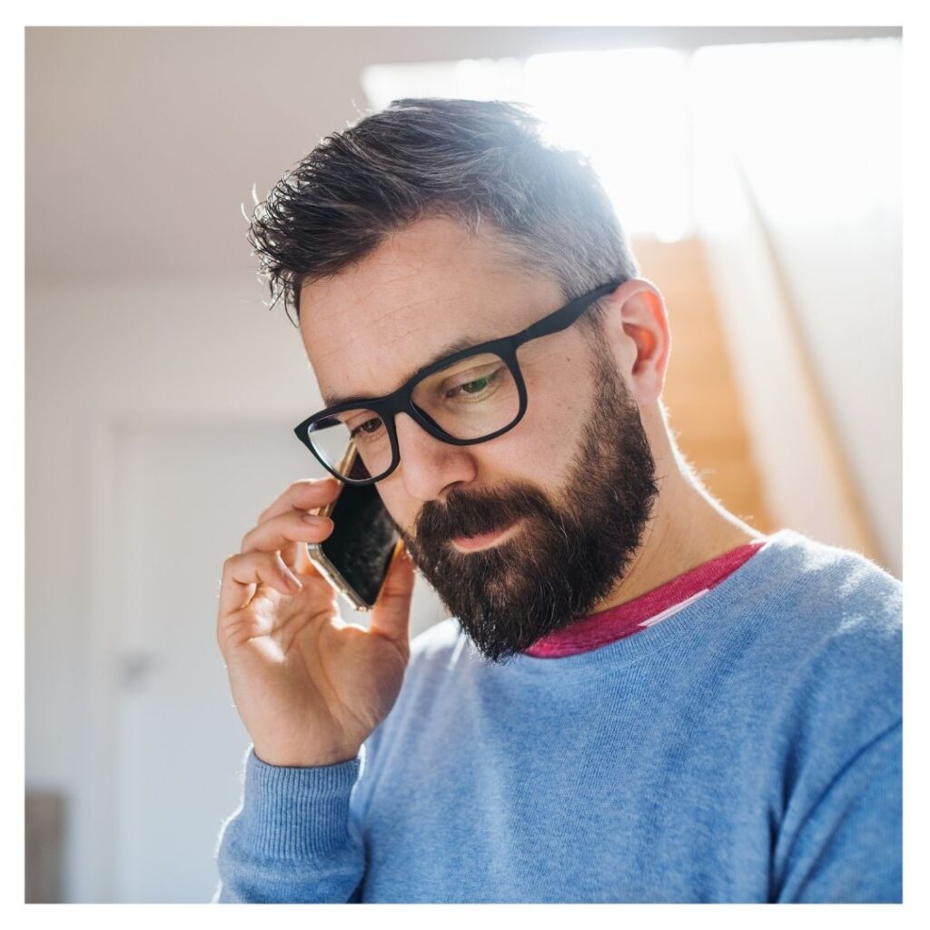 A person talking on the phone