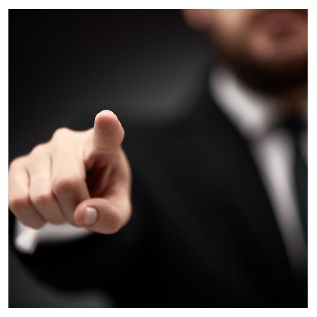 A finger pointing