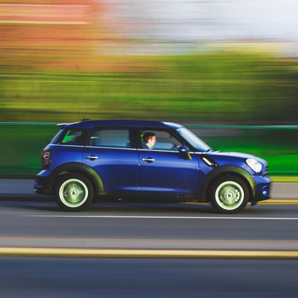 A person driving fast