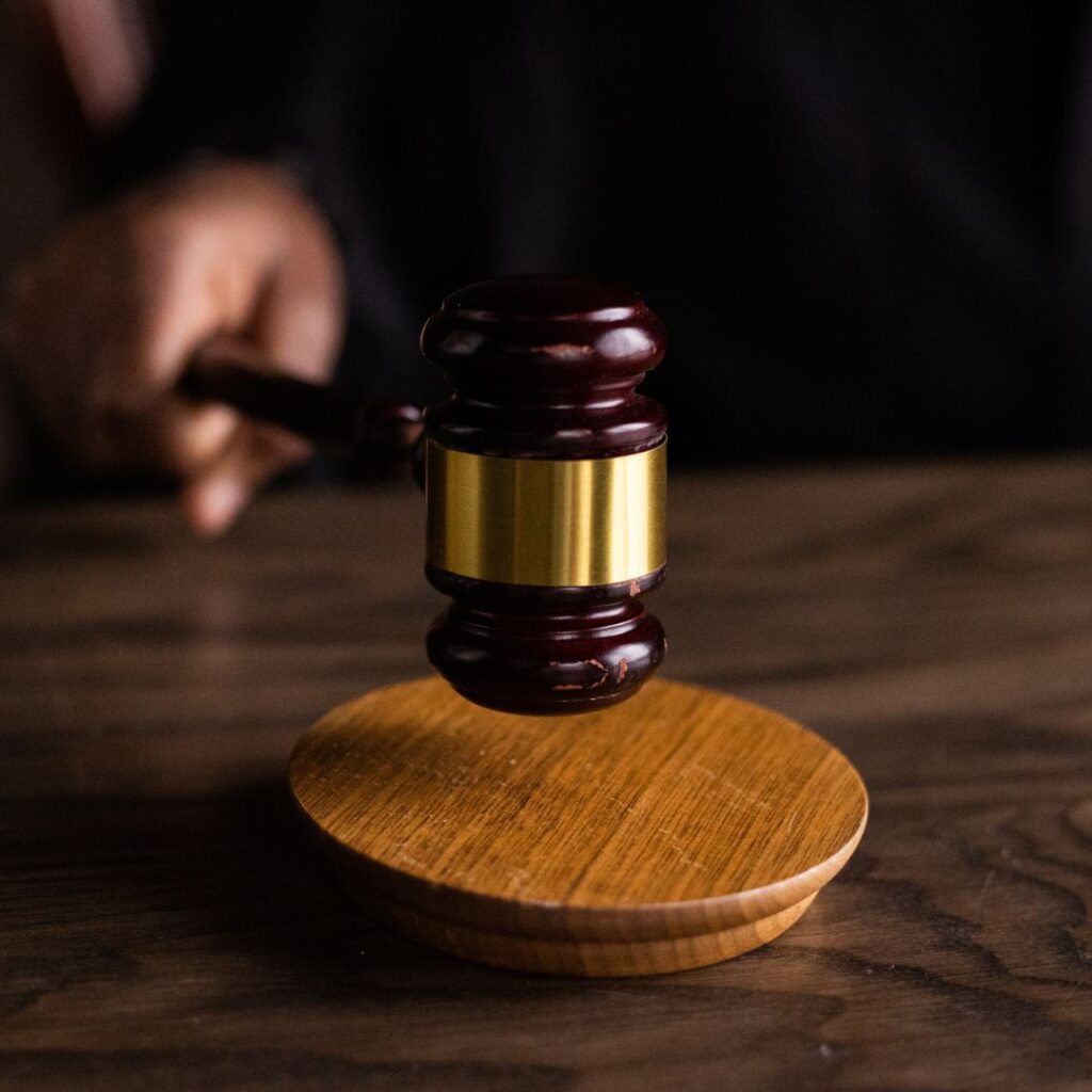 A judge slamming their gavel