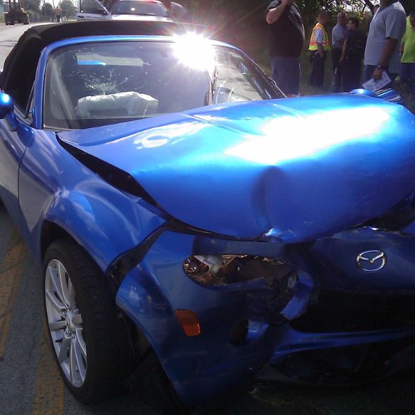 Un coche accidentado
