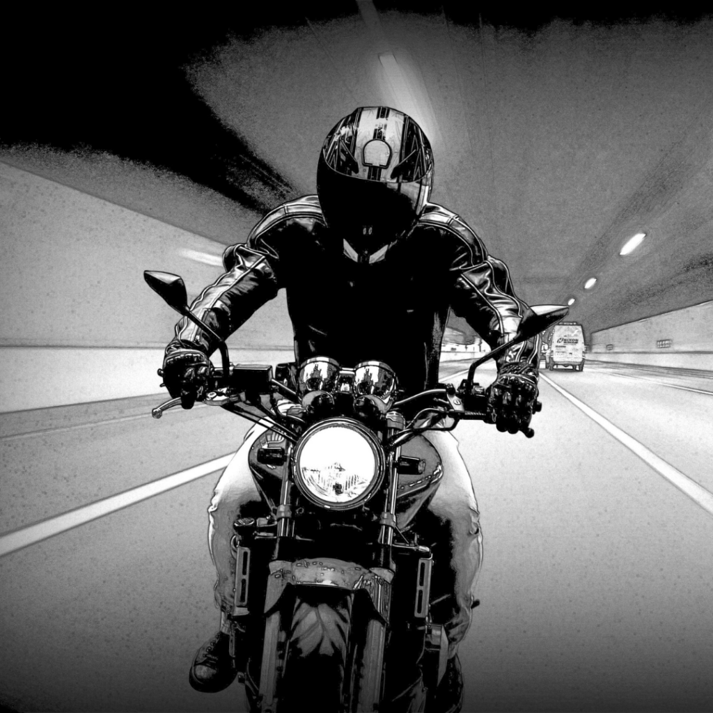 Person riding a motorcycle