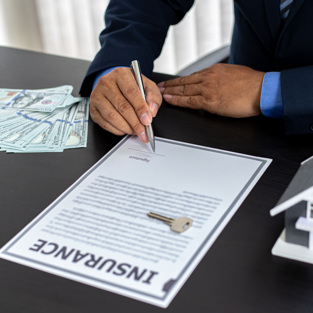 A person going over insurance documents