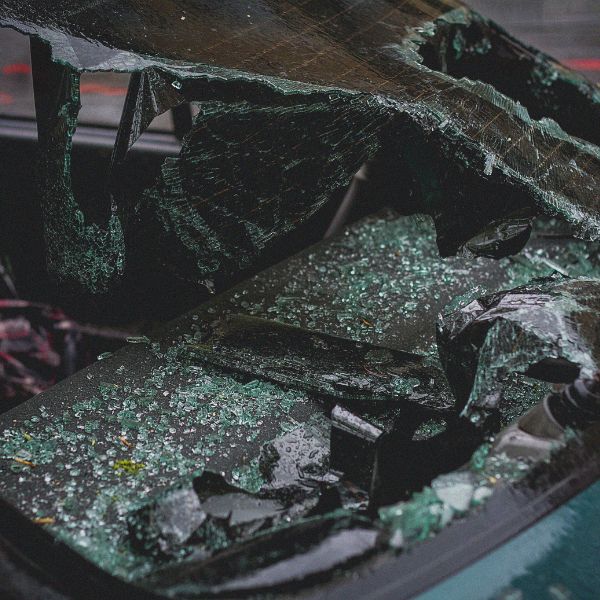 A crashed car