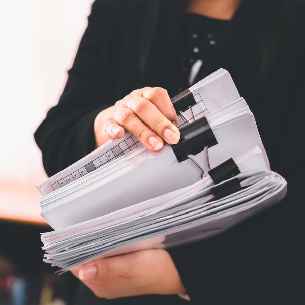 A stack of documents