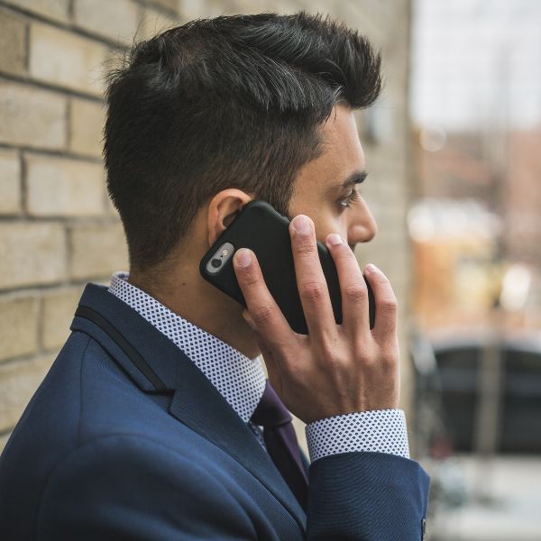 A person talking on the phone