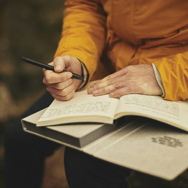 A person journaling