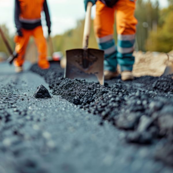 Obreros construyendo una carretera
