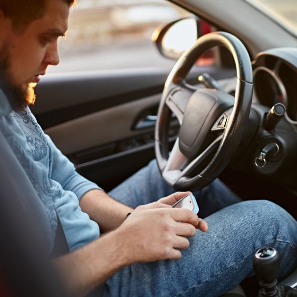 A man texting
