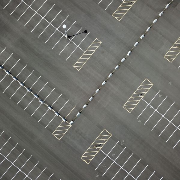 A large parking lot
