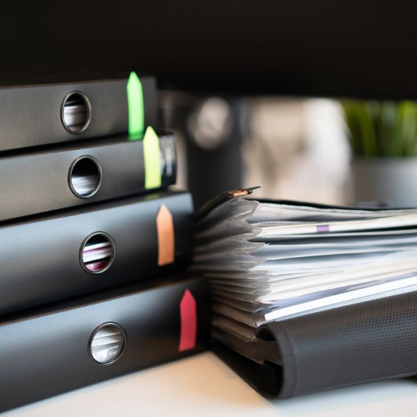 A stack of documents