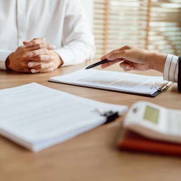 A person signing documents