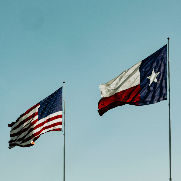 bandera de texas y eeuu