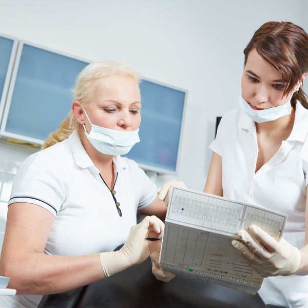 Two nurses speaking