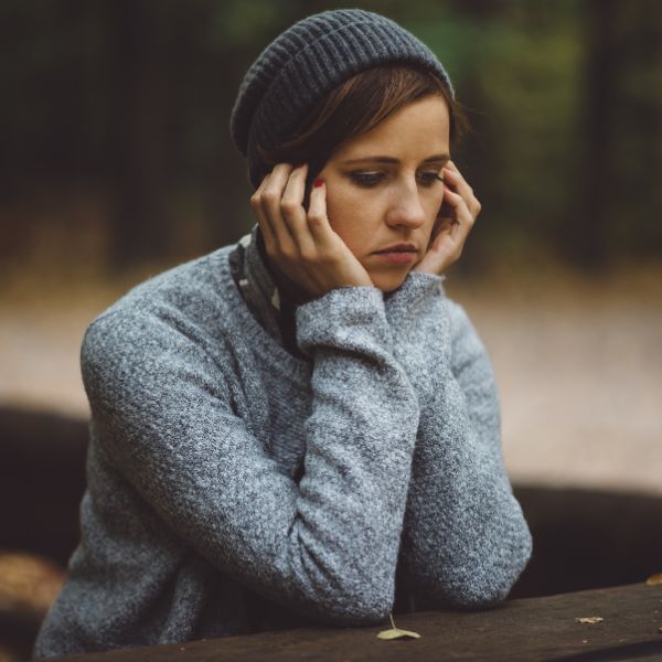 A sad woman