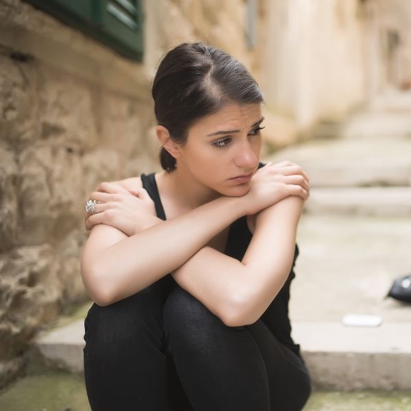 A sad woman
