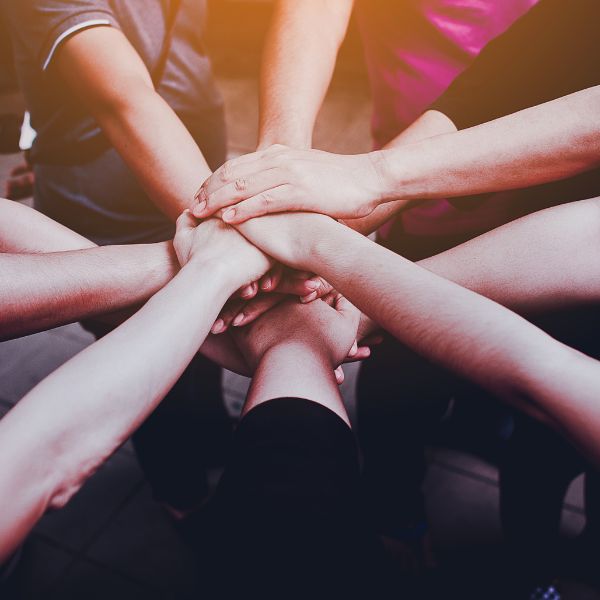 Teamwork people cheering