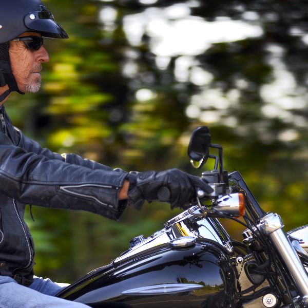 Man riding a motorcycle