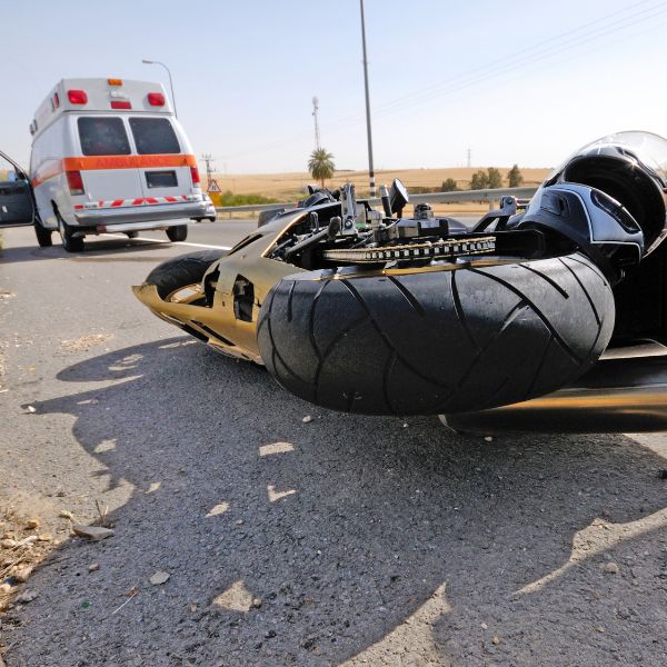 A crashed motorcylce