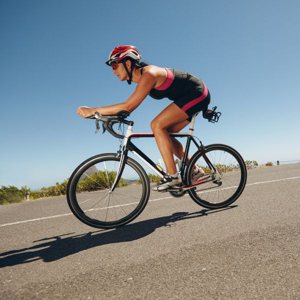 A woman cyclist