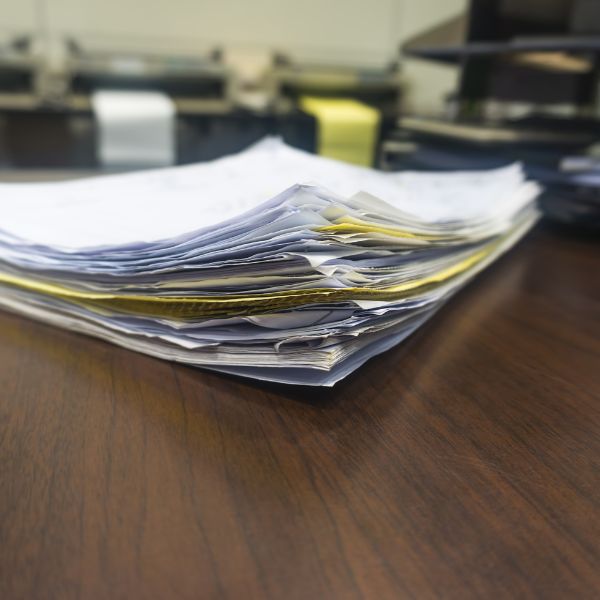 A stack of documents