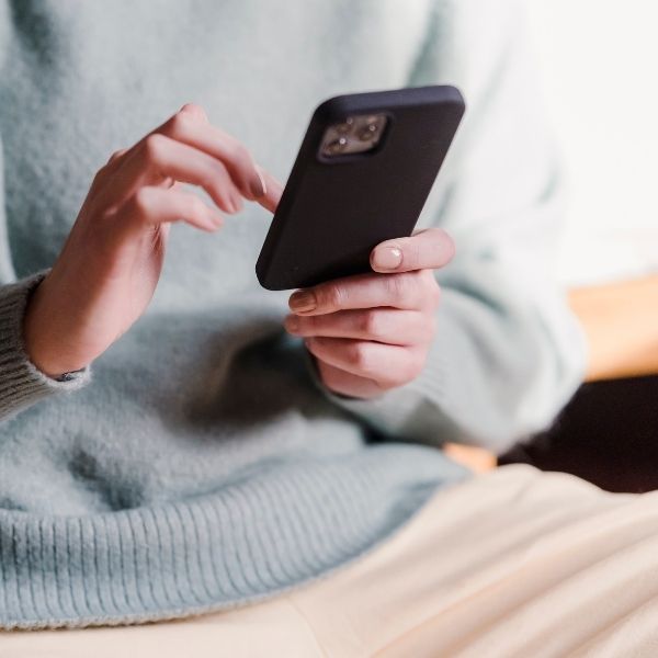 Someone checking their phone