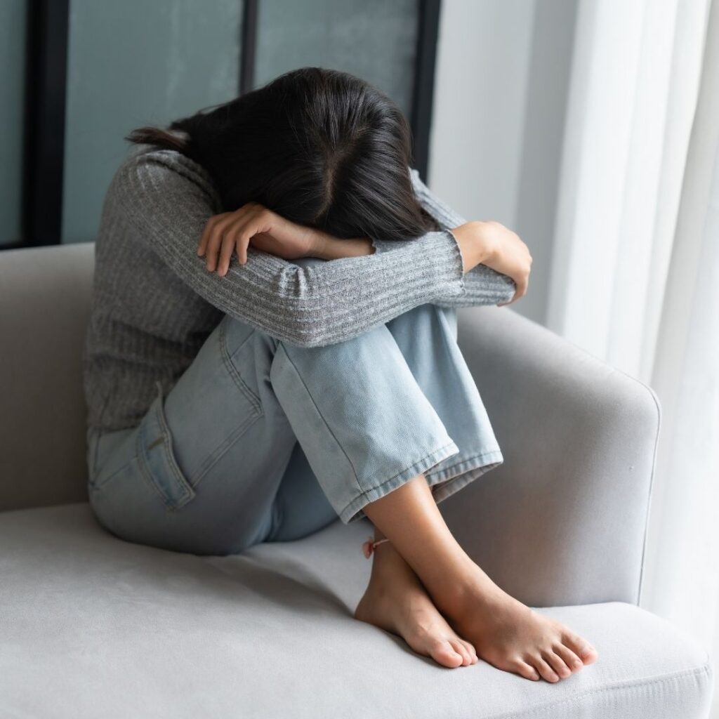 Una mujer triste.